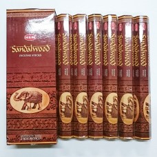 Incense Sandalwood, 120 Sticks in a Six Pack. HEM Brand, Hand Rolled in India. By Hem Incense   